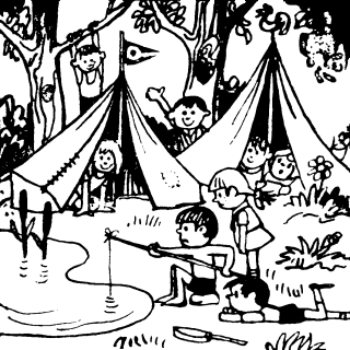 Das Zeltlager im Wald